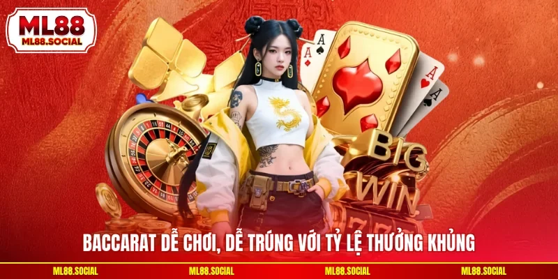 Baccarat dễ chơi, dễ trúng với tỷ lệ thưởng khủng
